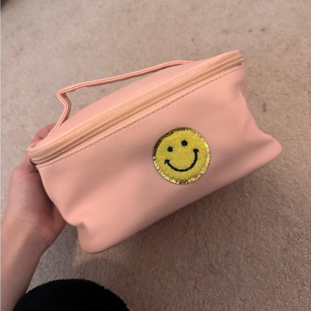Pink Smiley Face Cosmetic Bag